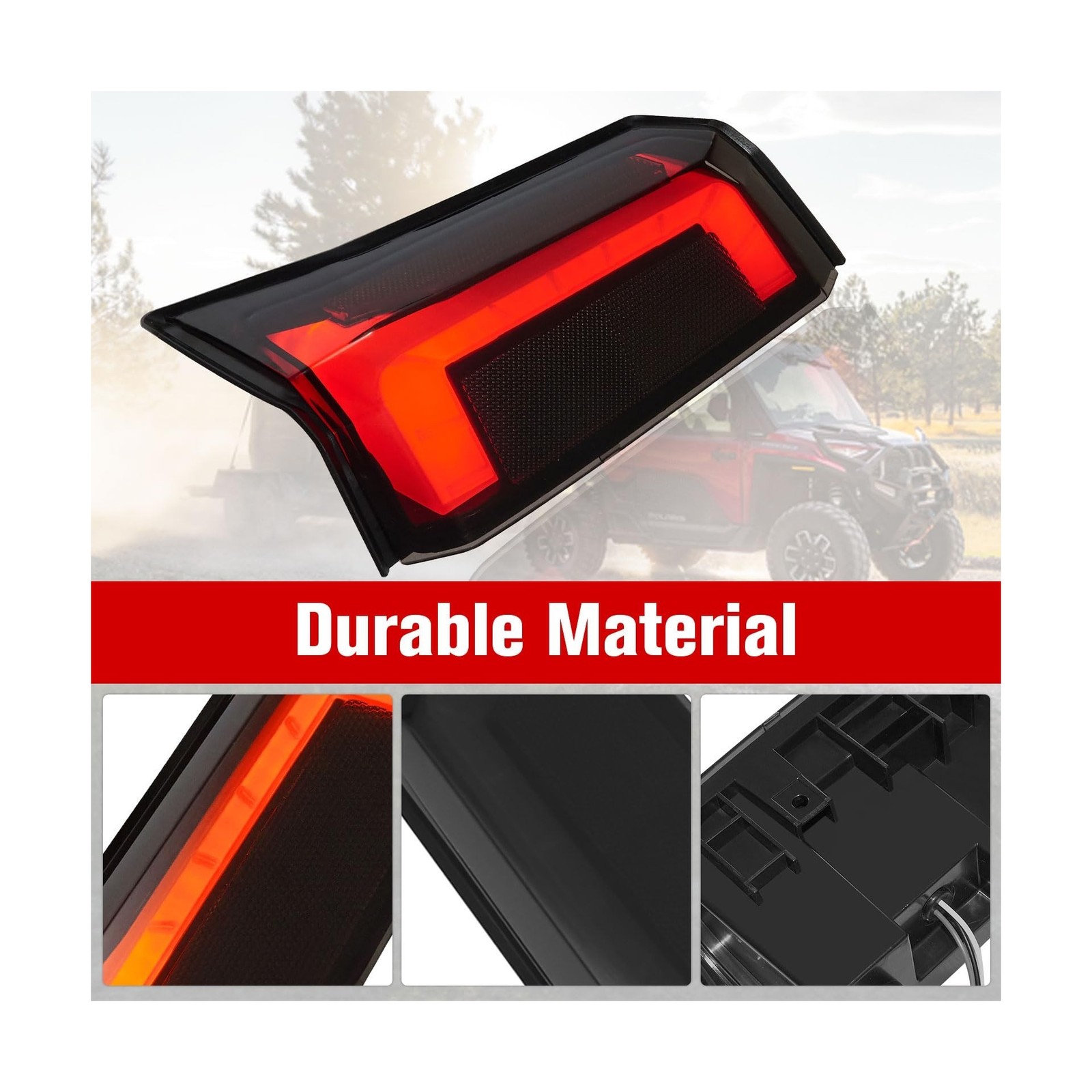 LED Taillights for 2024-2026 Polaris Ranger XD 1500,Smoked Black | Rear Brake…