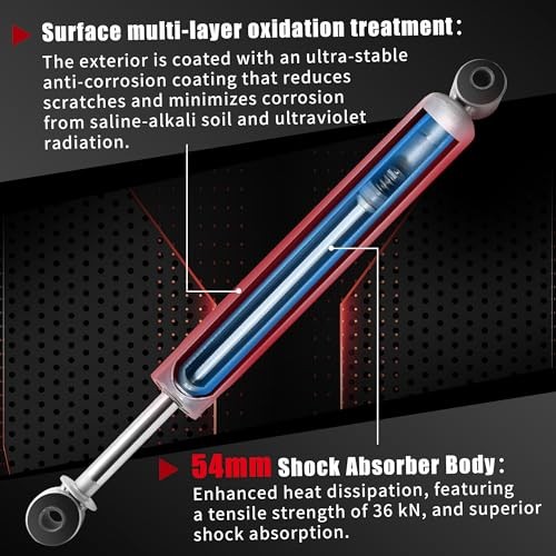 4.5-8» Rear Shock Absorbers for 2007-2025 4.5-8″ Silver 07-25 Chevy/GMC 1500