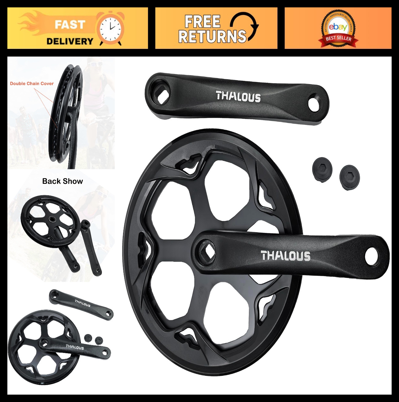 Universal Bicycle Crankset 6/7/8 Speed 48/52T Square Crank Arm 170MM for MTB