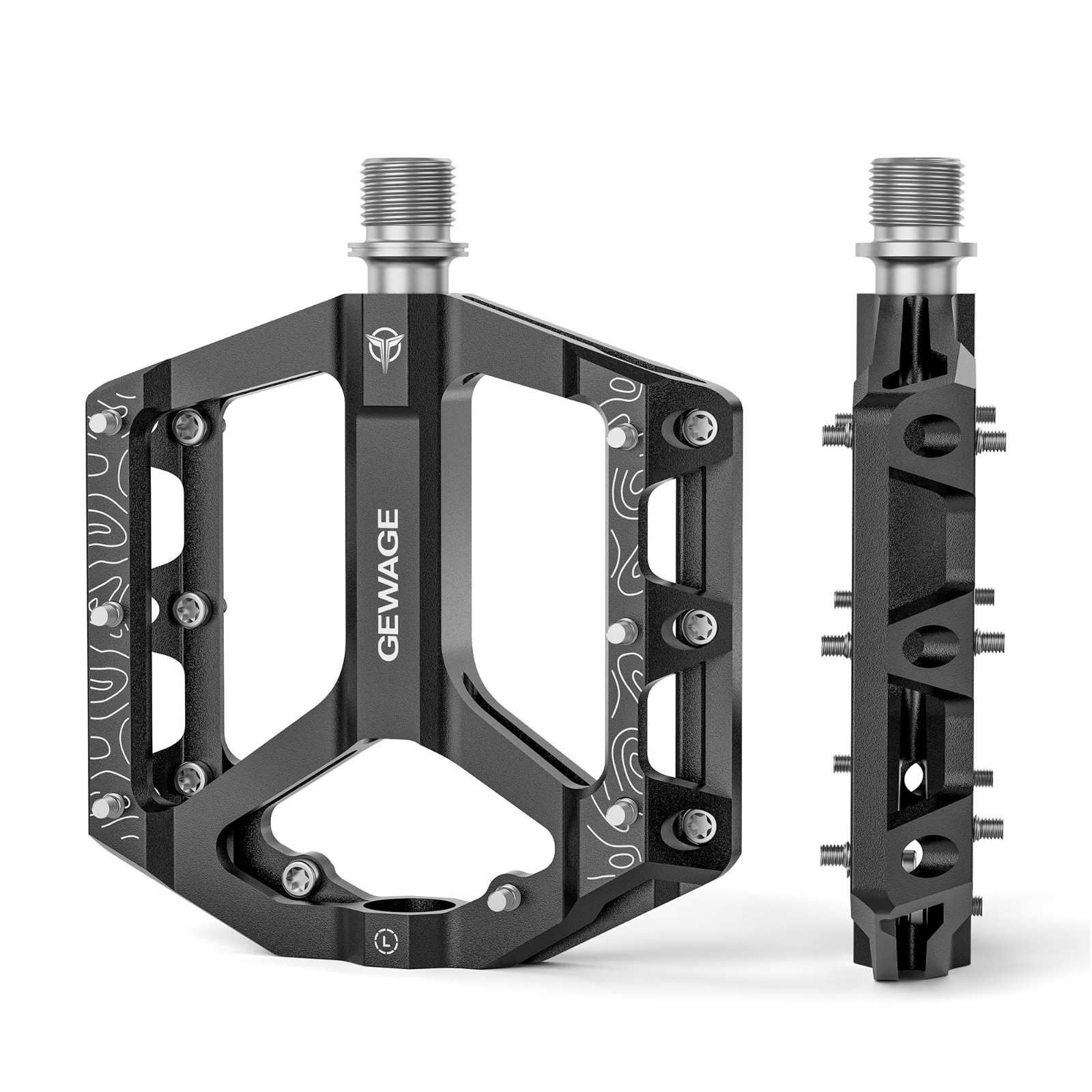 Non-Slip Aluminum Bike Pedals 9/16″ – Lightweight Flat Platform for Road/Mountai