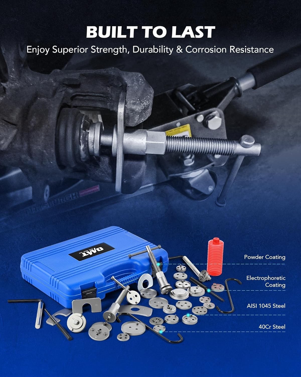 35 Piece Disc Brake Caliper Tool Kit, Heavy Duty Brake Caliper Compression To…