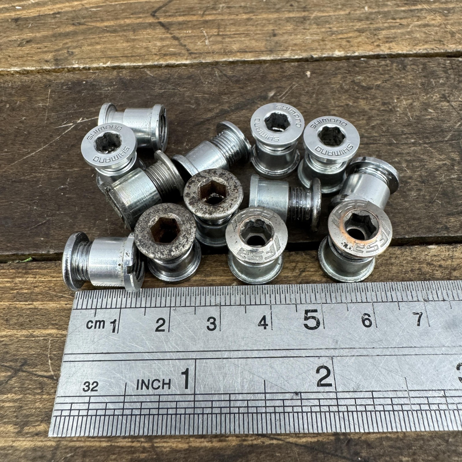 Shimano Dura Ace Chainring Bolts Nuts Mixed Lot FSA Road Bike Silver Drivetrain