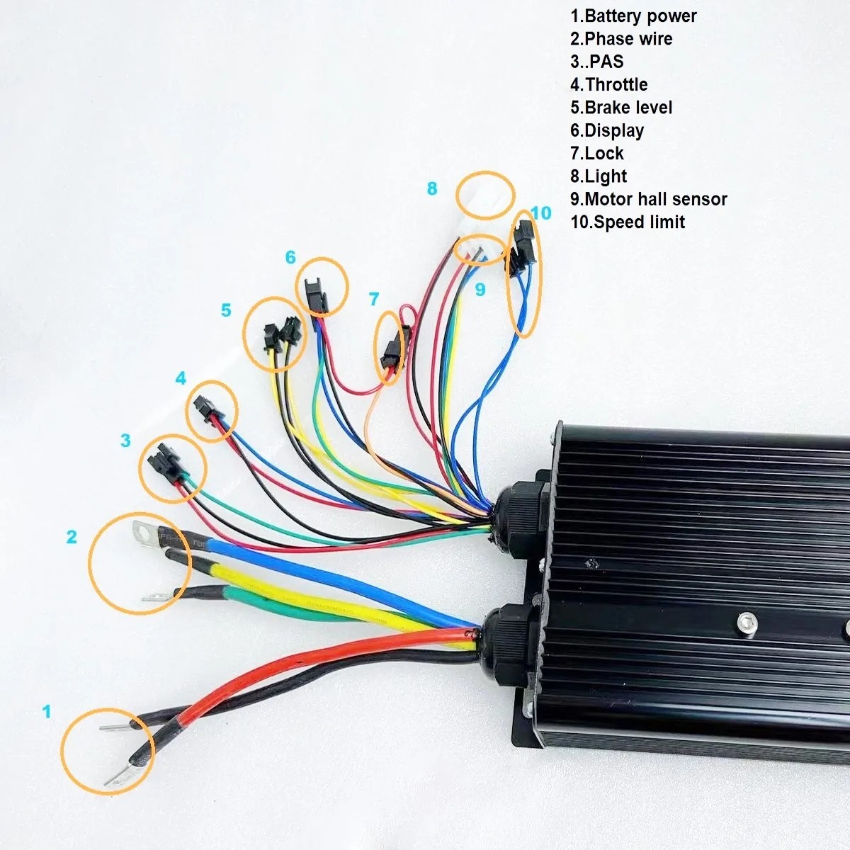 Electric Bicycle 48V-72V 80A 5000W Motor Square Wave 18 Tubes Controller SUK US