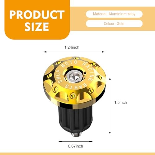 2 PCS Motorcycle Bar Ends, Anti-fall Handle Bar Ends, 7/8 » Aluminum Gold