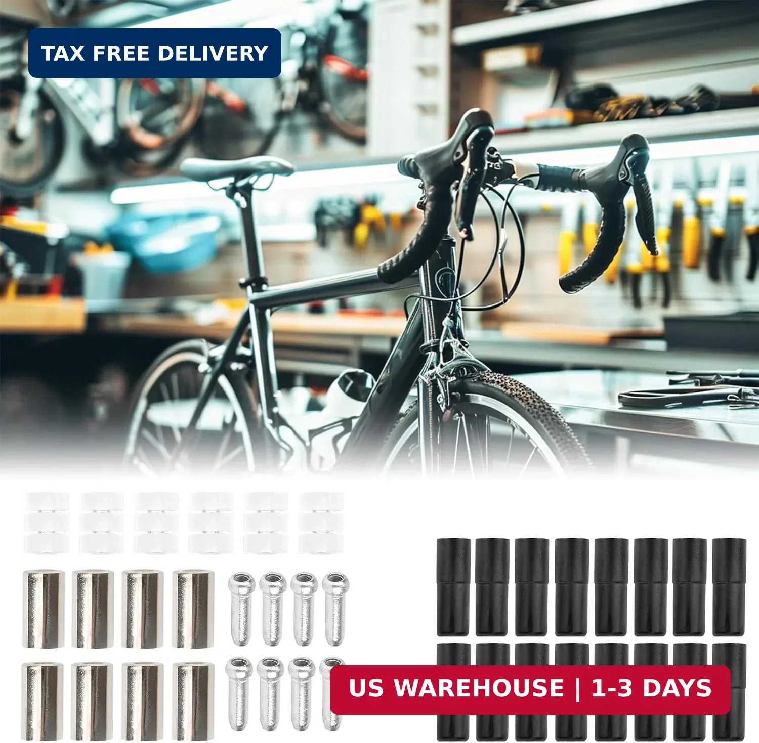 RAINFLOW 44PCS Bike Brake Cable Kit – Universal Bike Shifter Cable Housing Bicyc