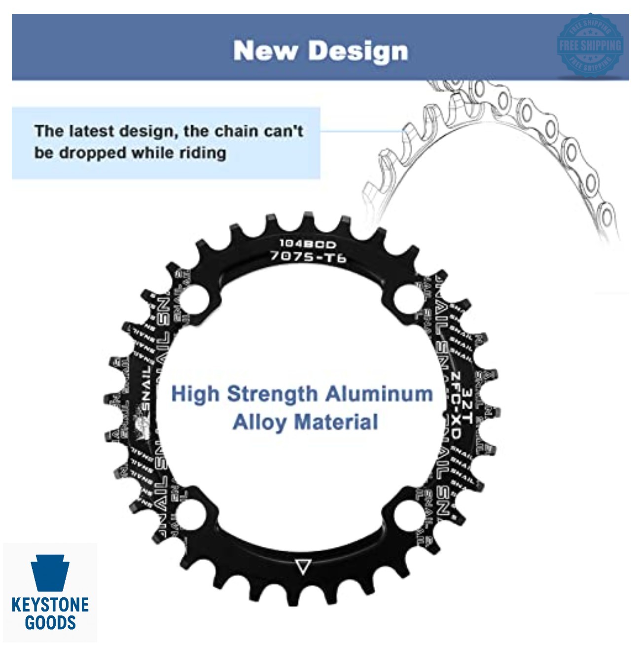 Square Taper Crankset MTB Single Speed 170mm 104BCD 38T Chainring Bolts