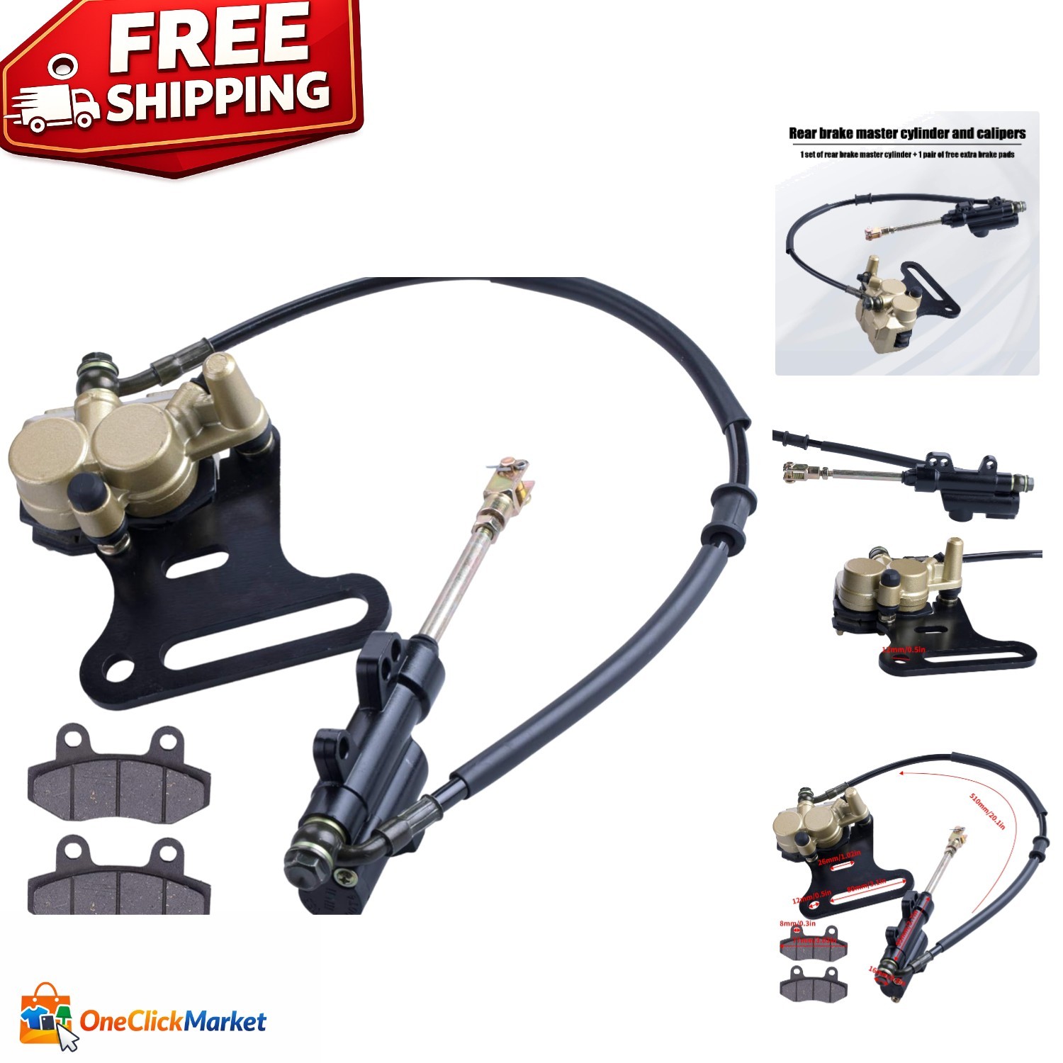 Durable 12mm Hydraulic Brake Caliper with Lifetime for Dirt Bikes