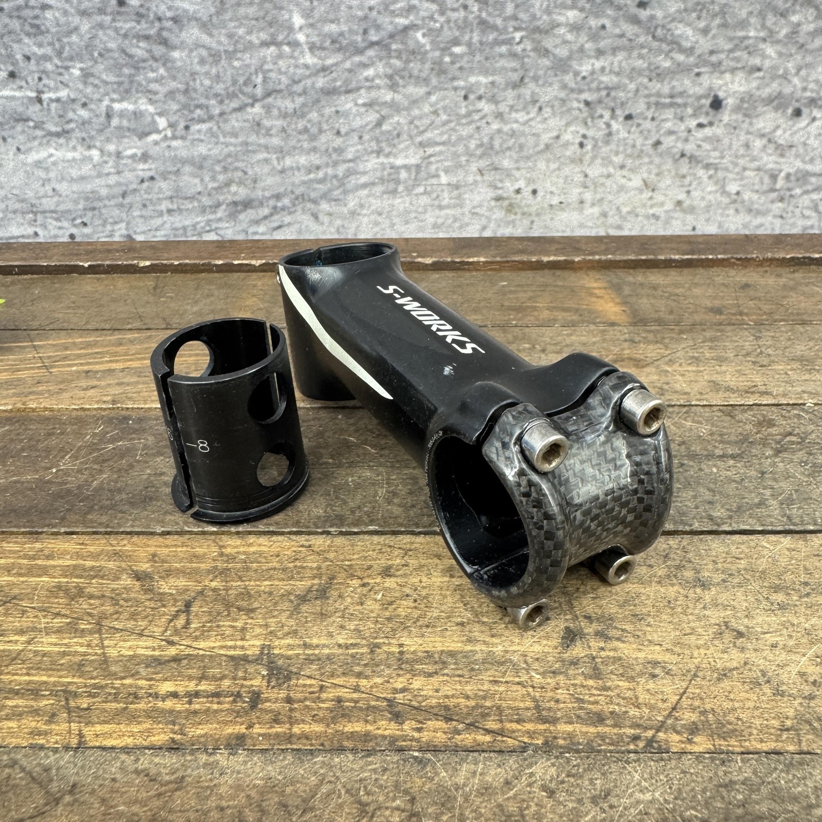 Specialized S-Works Bike Stem Carbon Faceplate Sworks 100 1 1/8 31.8 Sleeve