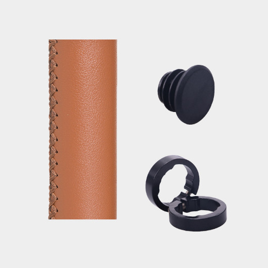 1Pair Bicycle Leather Handlebar Grips Vintage MTB Mountain Bike Handlebar Cover