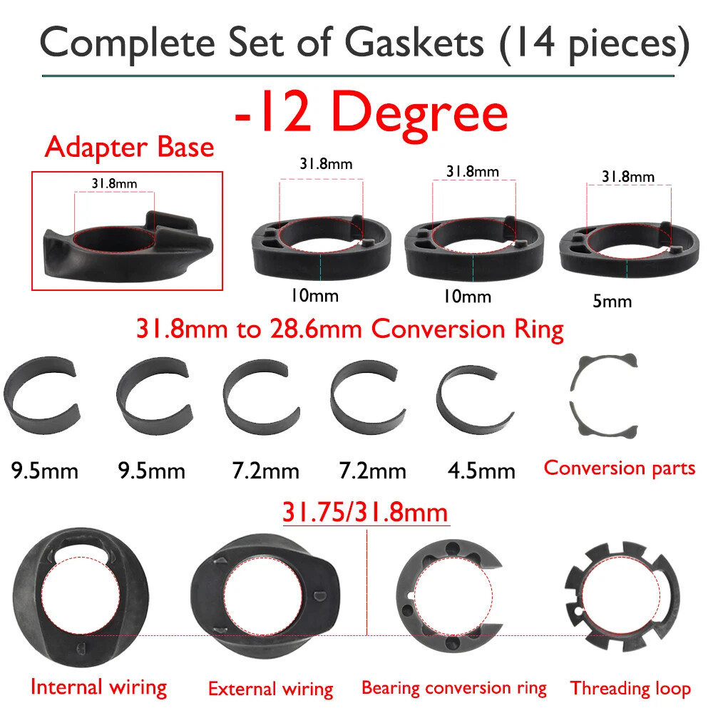 Road / Mountain Bike Carbon Stem 6° 12° 17° 60-120mm Fork Clamp Diameter 31.8mm