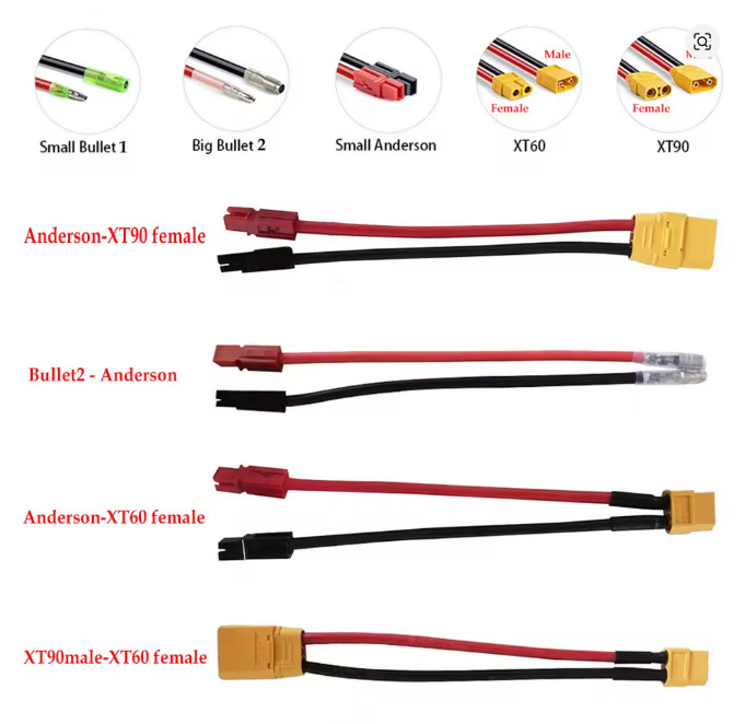 XT60 charger connector adapter to Anderson adapter/Bullect adapter/XT90 adapter