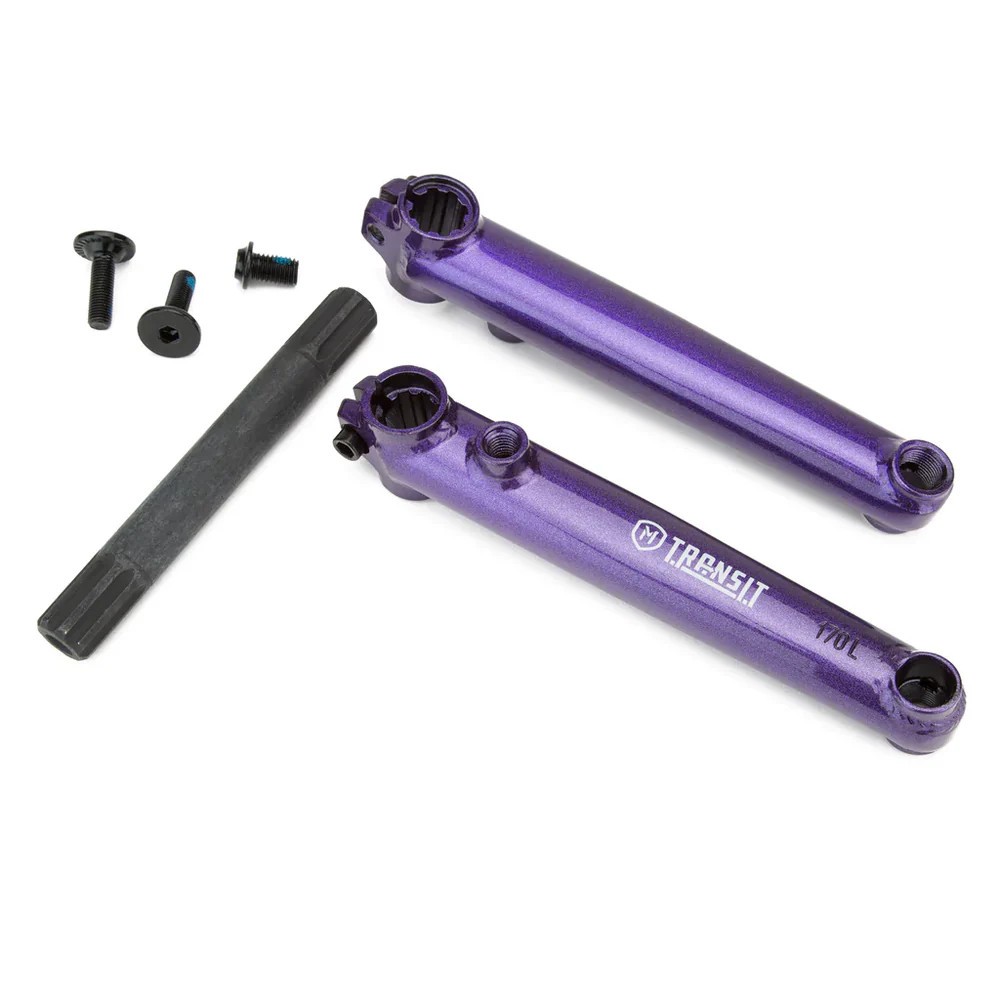 MISSION TRANSIT V2 BMX 3 pc CRANKS 170mm KINK SE SUBROSA RANT GT HARO PURPLE NEW
