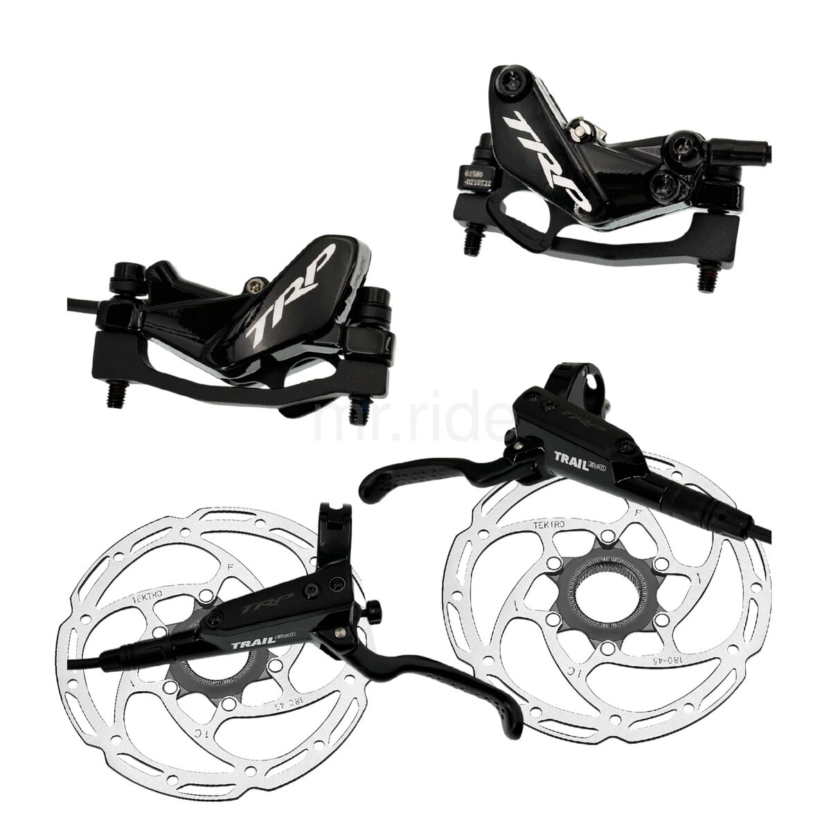 TRP TRAIL EVO MTB Hydraulic Disc Brake Set Front+Rear w/2.3mm thick 180mm Rotor