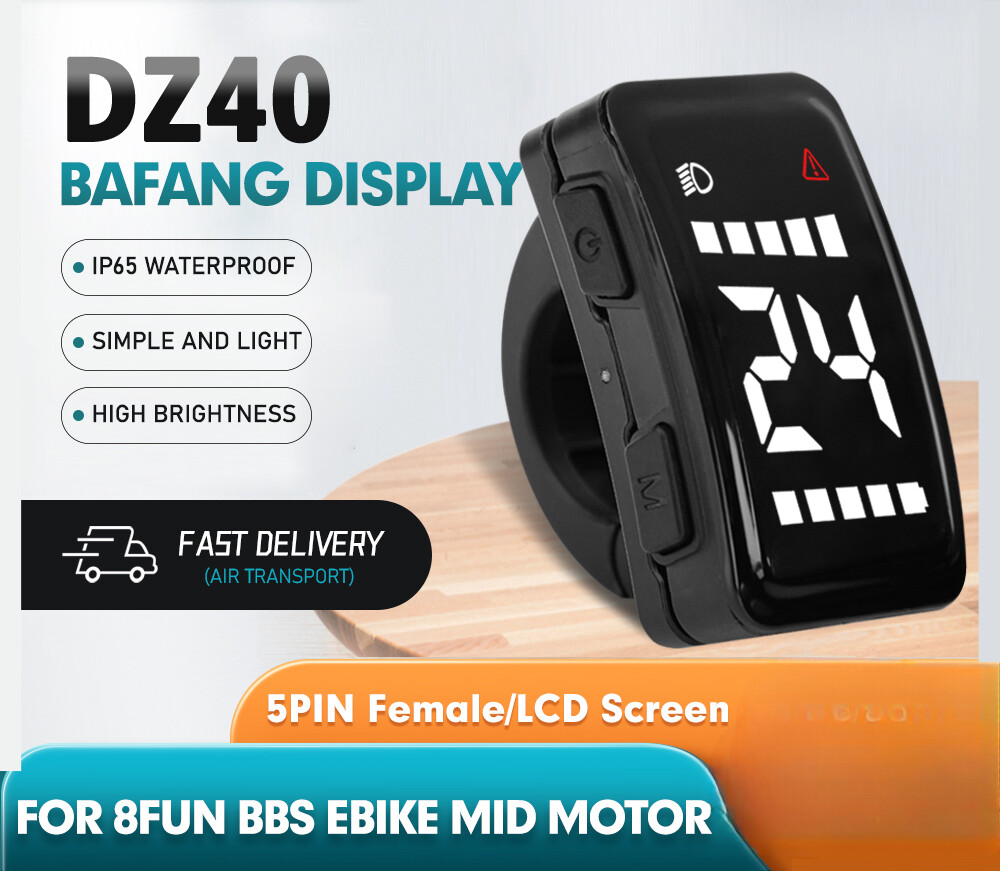 E-bike DZ40 LCD Display 5PIN Waterproof Connector 24V/36V/48V with UART Protocol