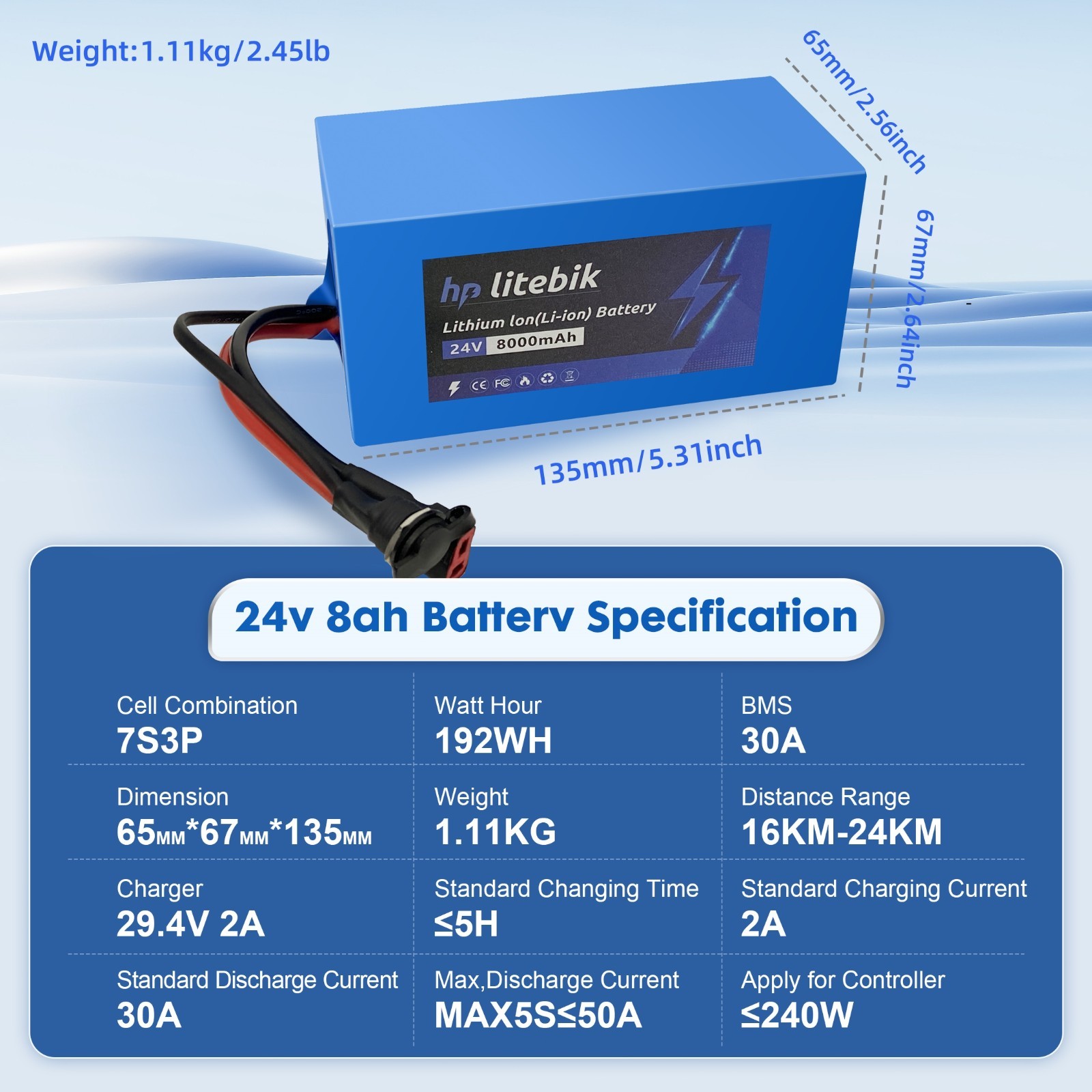 24V 36V 48V EBIKE LITHIUM BATTERY 30A BMS FOR ELECTRIC BICYCLE 200W-1200W MOTORS