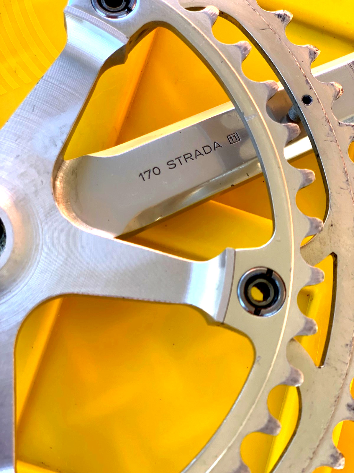 Vintage 80s CAMPAGNOLO SUPER RECORD STRADA Double Crankset 170mm 52/42 Road Bike