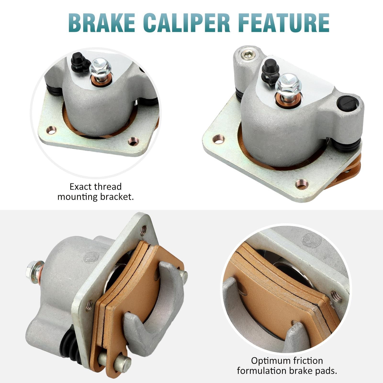 M MATI Rear Left Right Brake Caliper with Pads for Polaris UTV Ranger 500 700 20