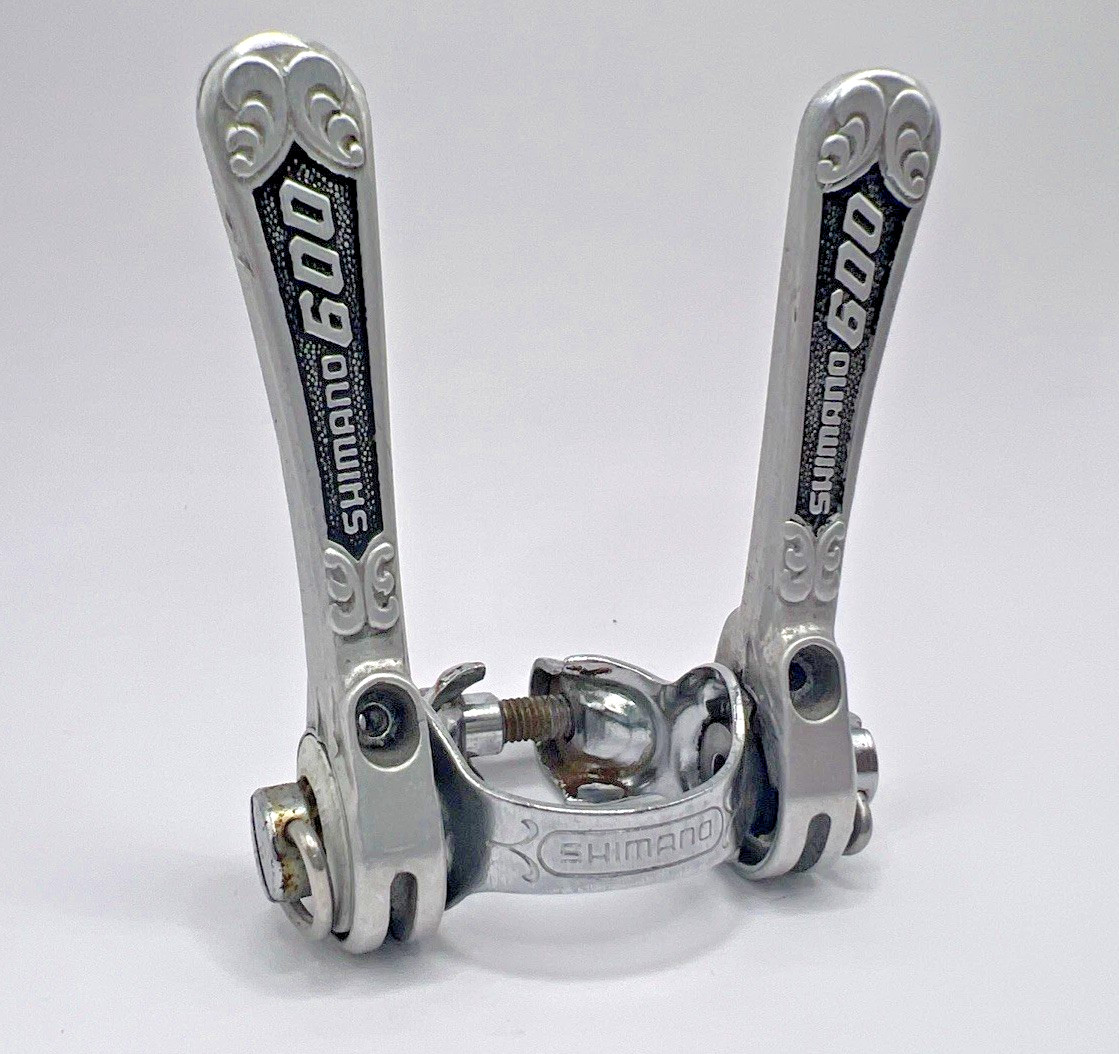 Vintage Shimano 600 Arabesque Downtube Friction Shifter Set Clamp On Road Japan