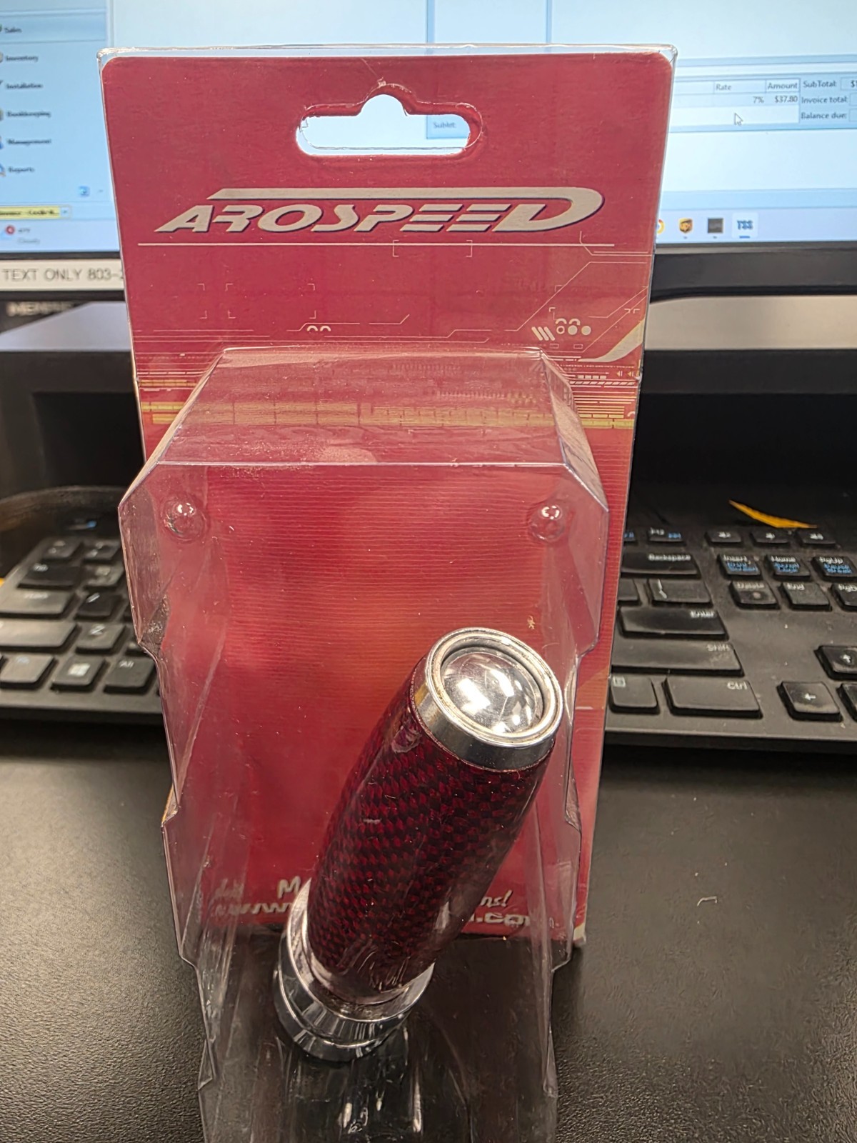 AROSPEED RED CARBON FIBER AUTOMATIC SHIFTER NOS