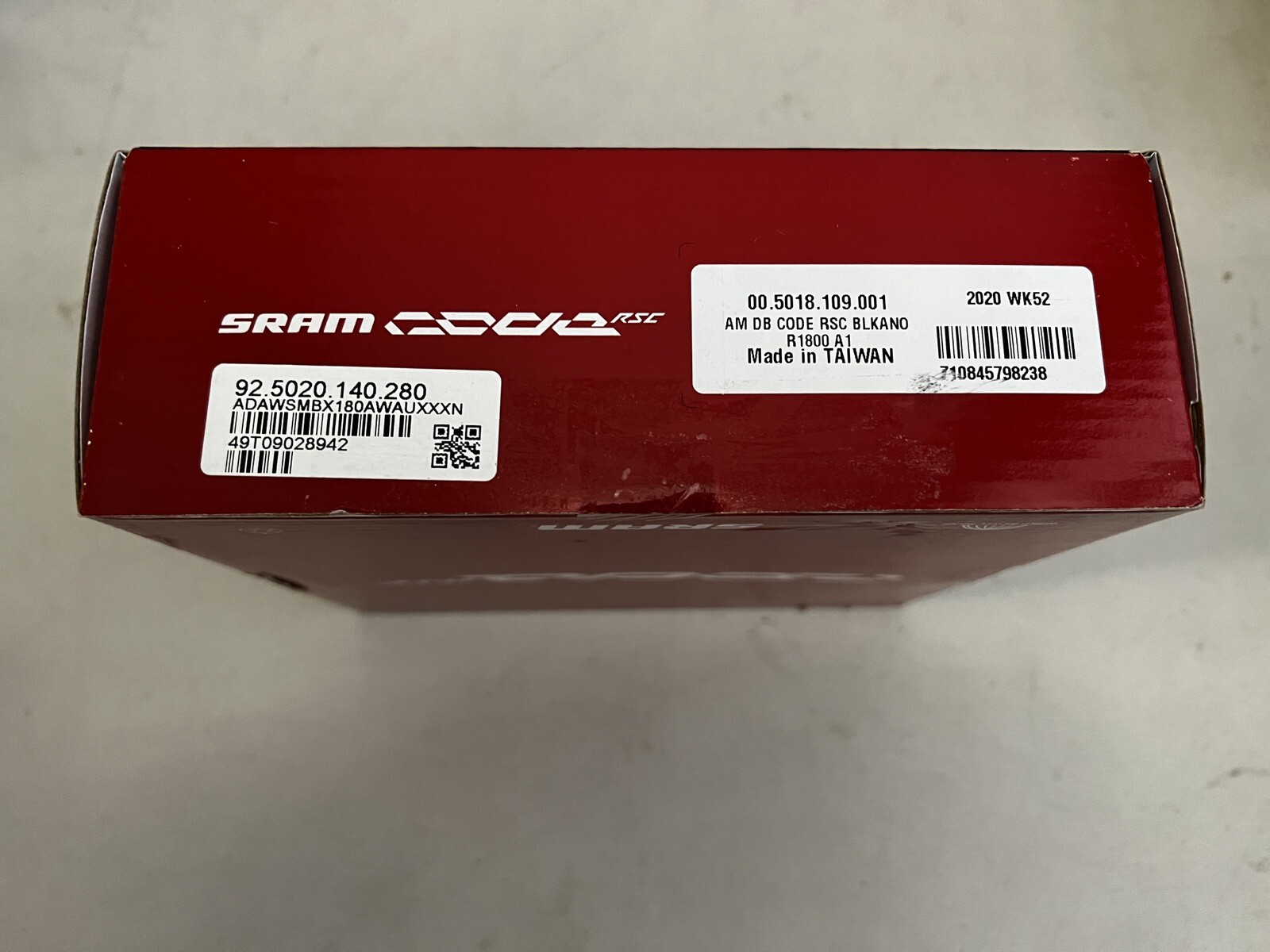 SRAM Code RSC Disc Brake Rear 1800mm Hose Black Rotor/Bracket Sold Separately A1