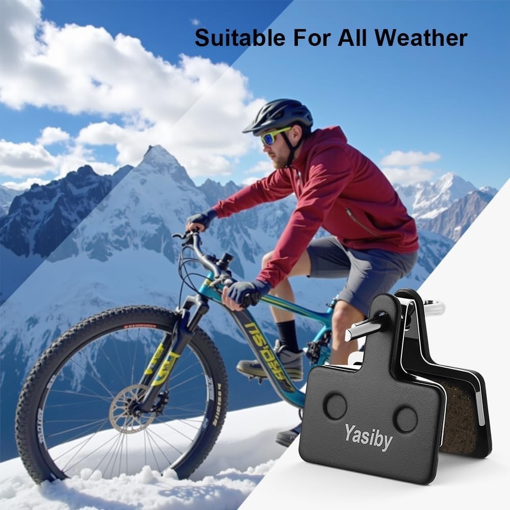 4 Pairs Bike Brake Pads, Disc Brake Pads (Resin,Semi-Metallic) for Mountain Bike