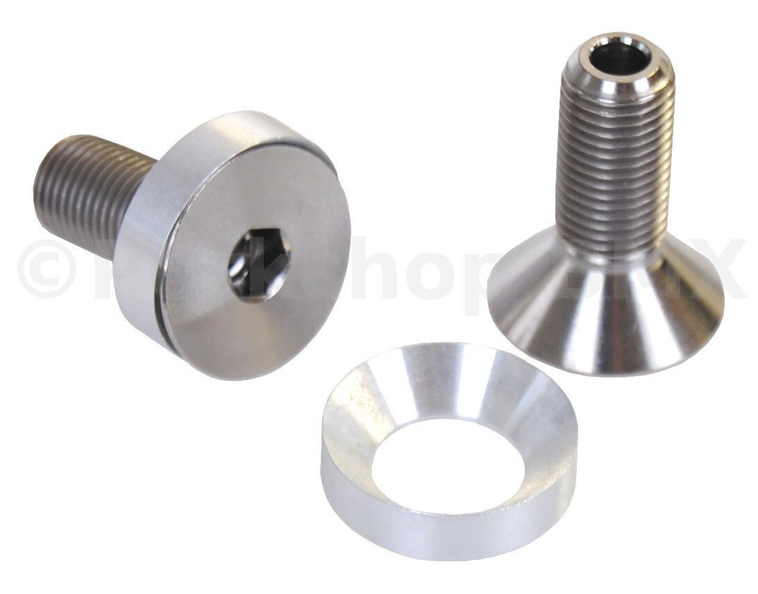 3/8″ X 24T HOLLOW bicycle BMX crank spindle bolts fits Profile (PAIR) – TITANIUM