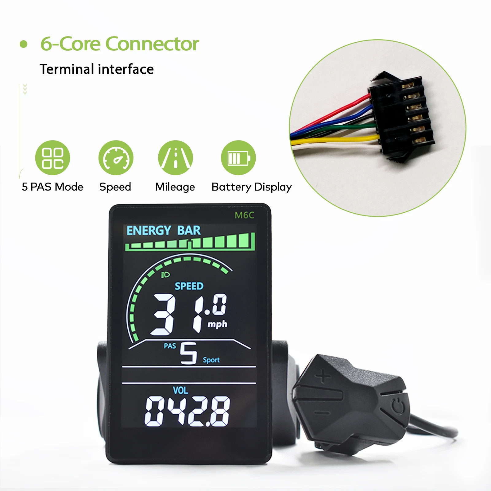 UART2 Electric Bike Computer Wired Speedometer Waterproof Bicycle Computer