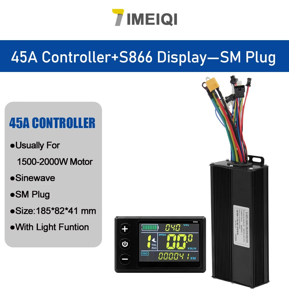 E-bike Sine Wave Three-Mode Controller 36V 48V 17/26/30/40A with LCD Display