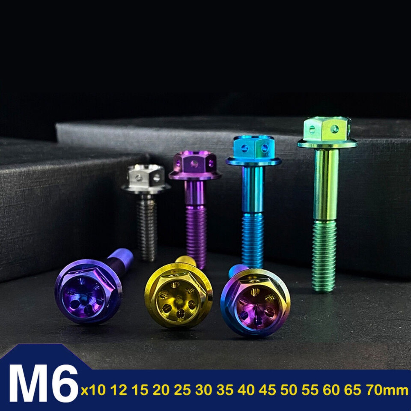 Ti Alloy Bolt M10 Flange Head Hex Screw 20/25/30/35/40/45/50/55/65/70/75/80/90mm