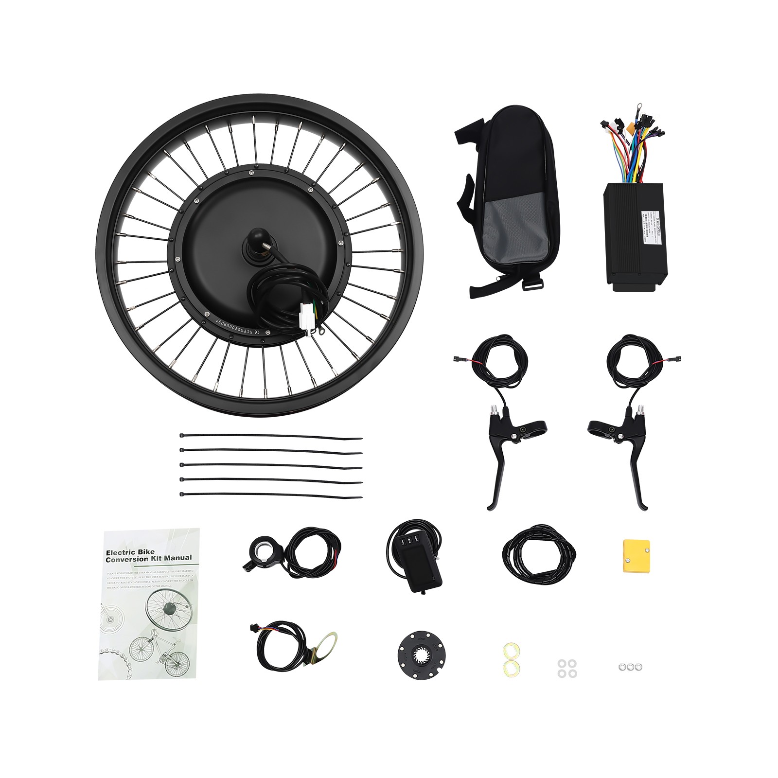20″ 48V Electric Bicycle Front Wheel Hub Motor Ebike Conversion Kit Fat Tire 1kW