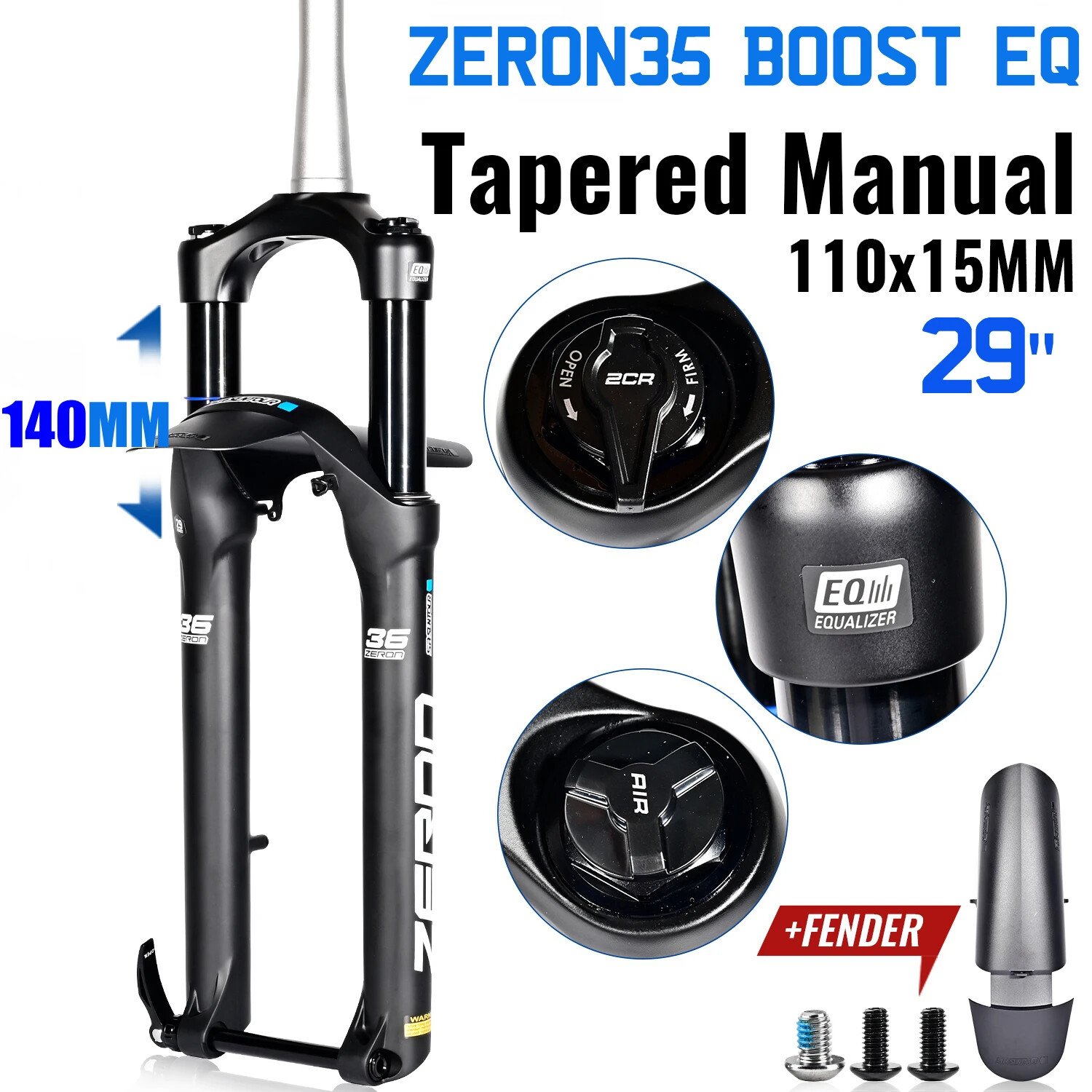 26 27.5 29 Inch Mountain Bike Suspension Fork 100/120mm Air Damping Remote Fork