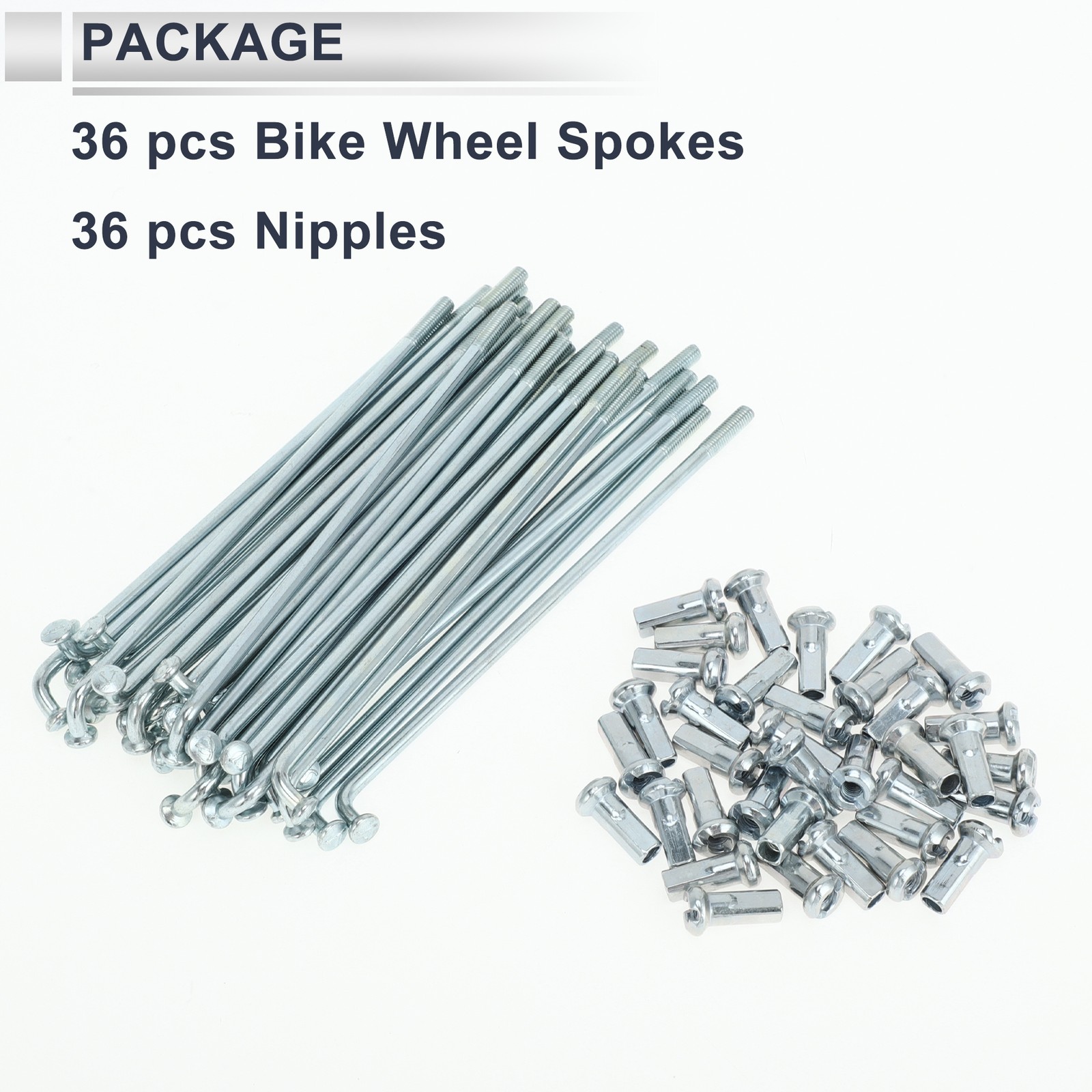 Universal Bike Spokes 12G 89mm for Bicycle, Silver Nipple, 1 Set