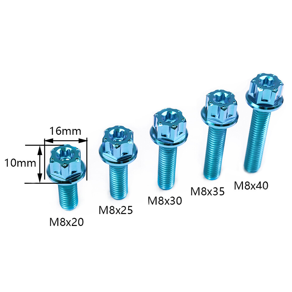 M8x20 25 30 35 40 45 50 55 60mm Titanium Screws Flange Ti Bolts Bicycle Fastener