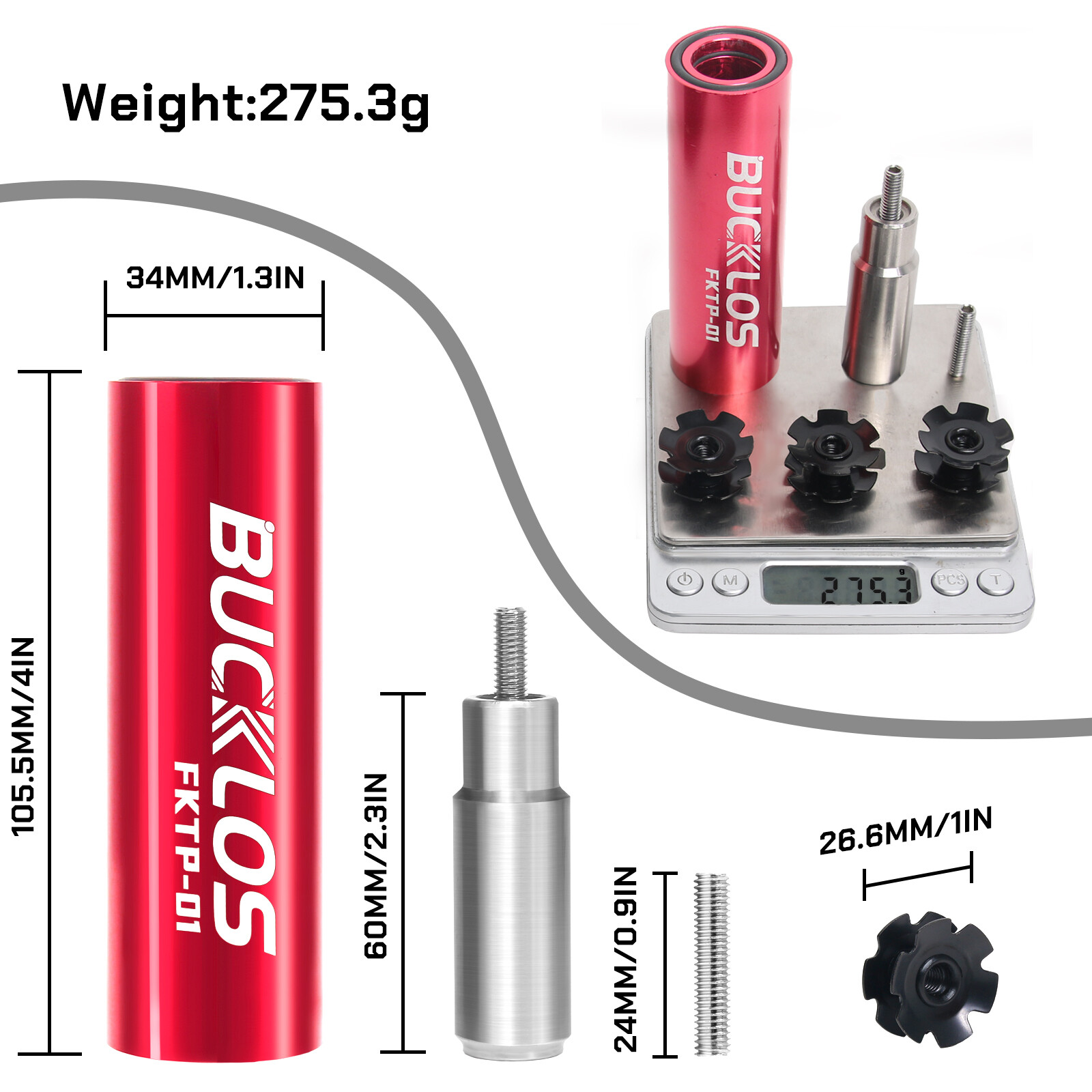 BUCKLOS Bike Fork Star Nut Setting Install Tool with Free Star Nuts and Spare