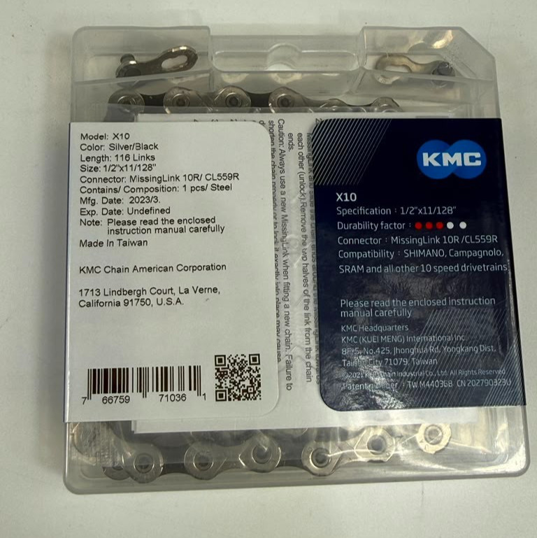 KMC X10 10 Speed 116L Chain