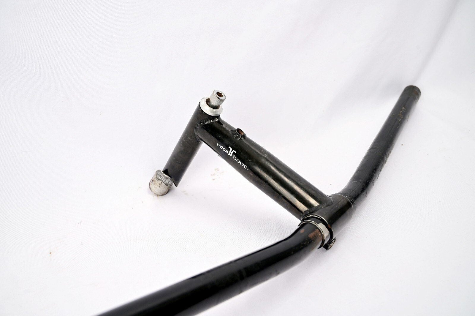 Vintage Tioga T Bone Handlebar Black Flat Bar Steel 25.4 x 570mm w/ 150mm Stem
