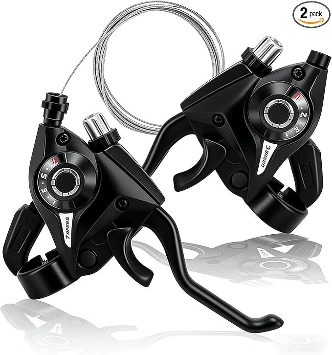 3X7 Speed Bike Shifter Brake Levers Combo, 21-Speed Integrated Bicycle Gear Shif
