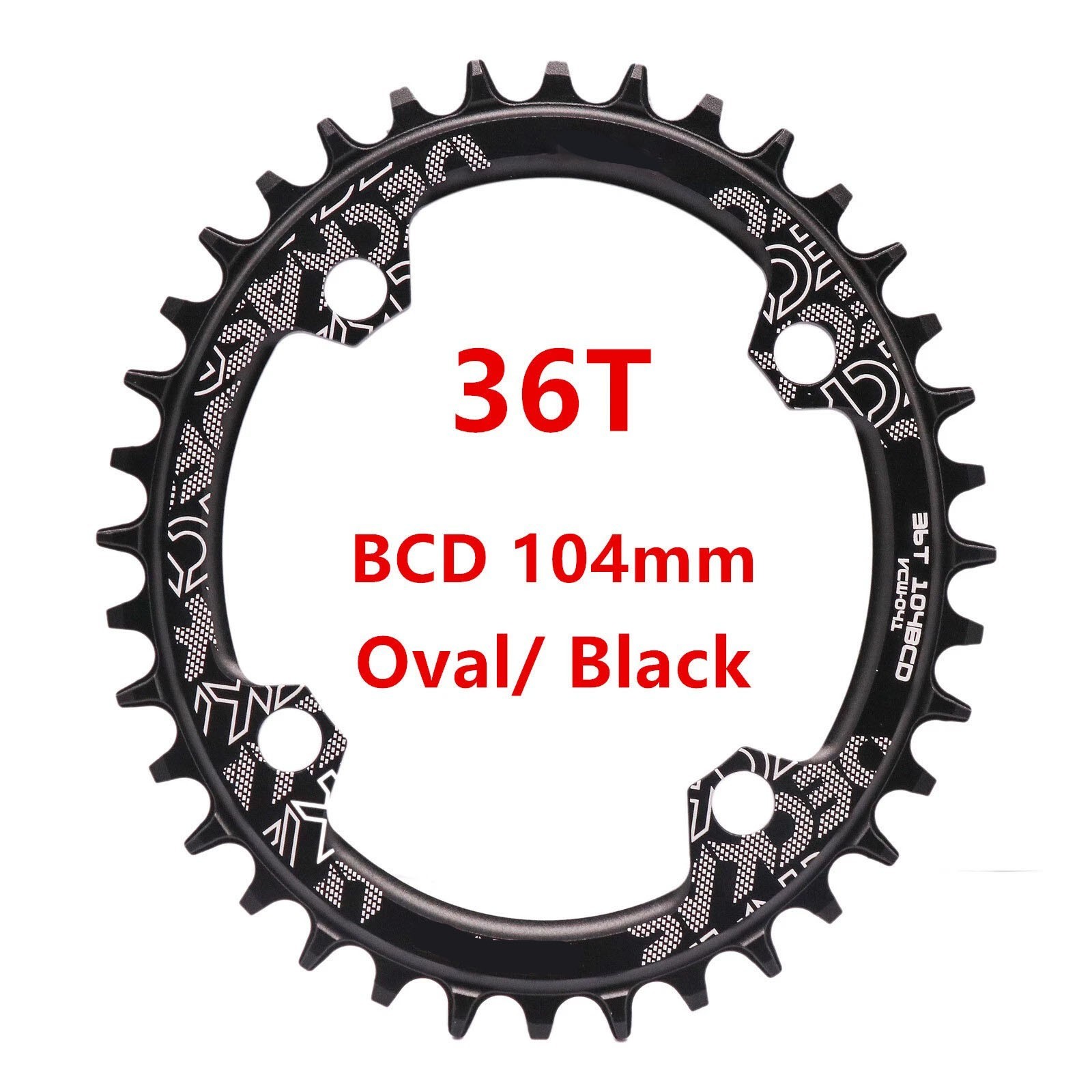Replacement for DECKAS 104BCD Narrow Wide Chainring 36T,Round/Oval