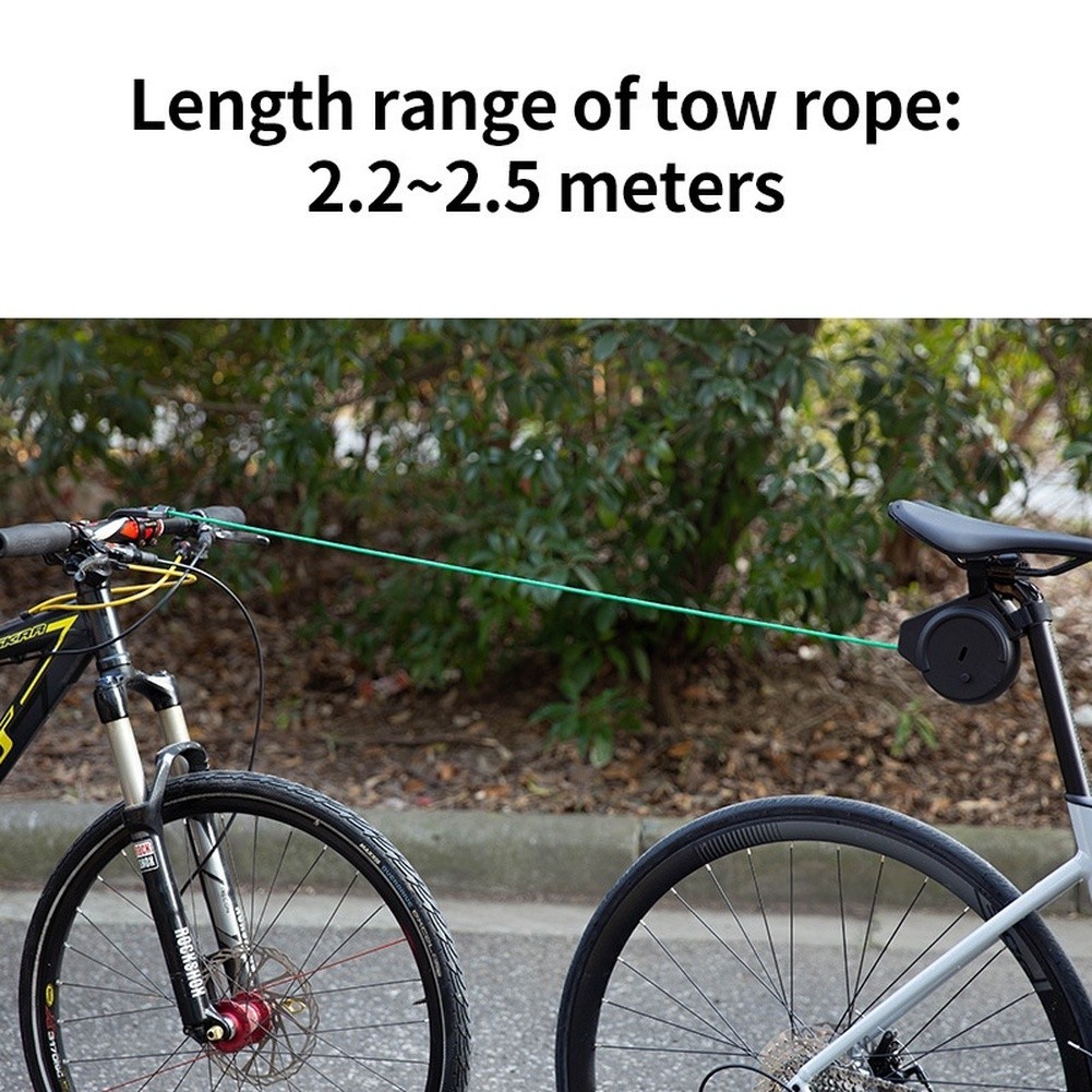 Mountain Bike Traction Device Elastic Retractable Tow Rope with Safety Hook