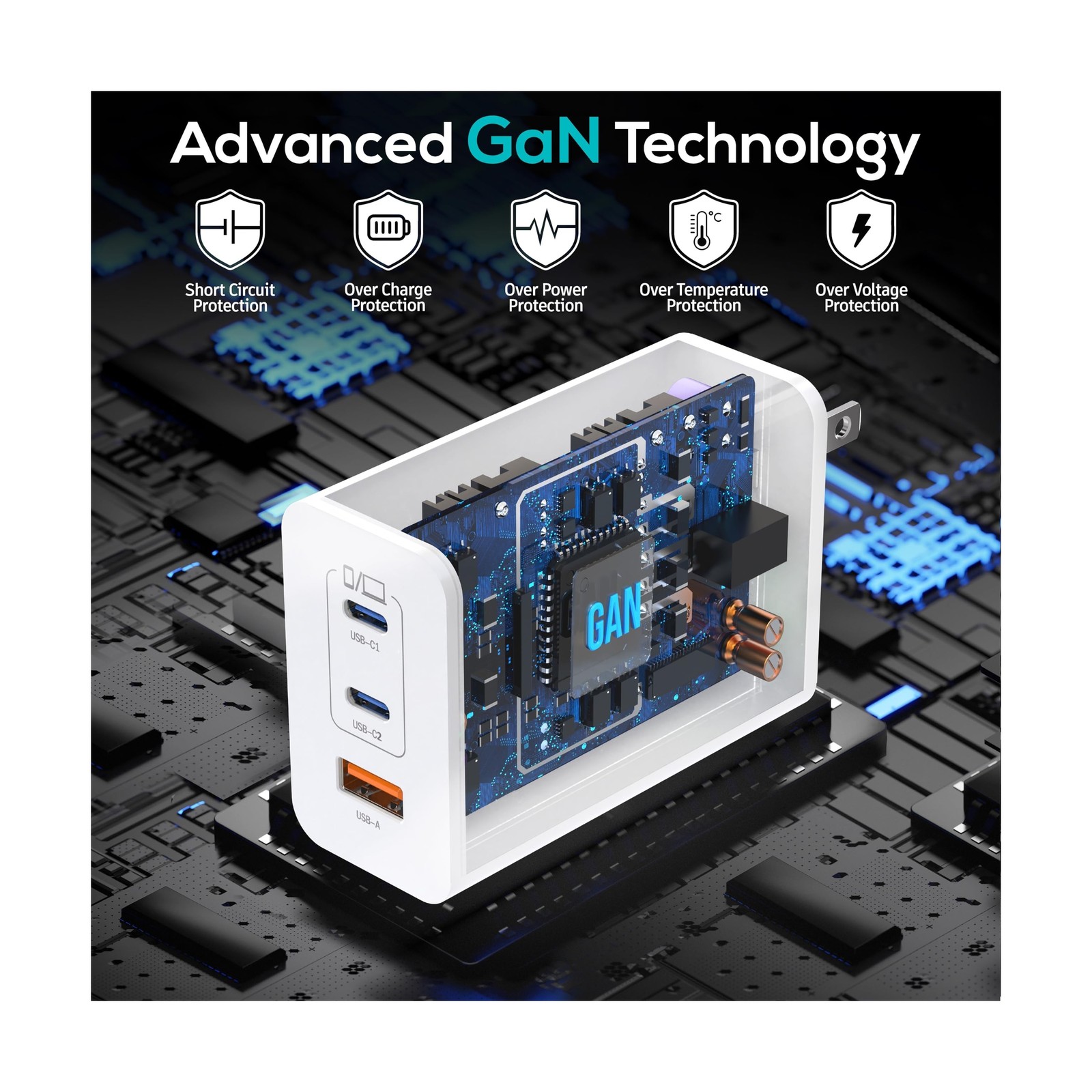 TT&C USB C Block 100W, GaN 3 Ports Wall Plug Super Fast Charging Block, PD+QC…