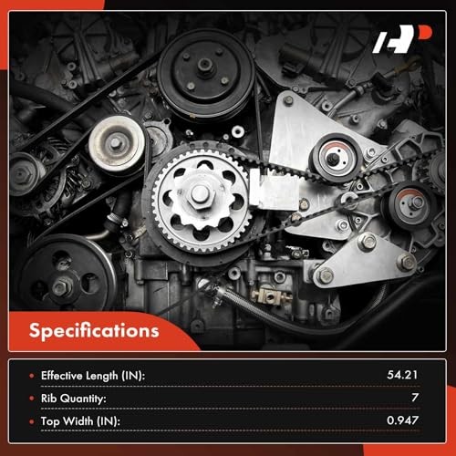 Serpentine Belt 54.21 In for Smart Fortwo 2016 2017, L3 0.9L, GAS