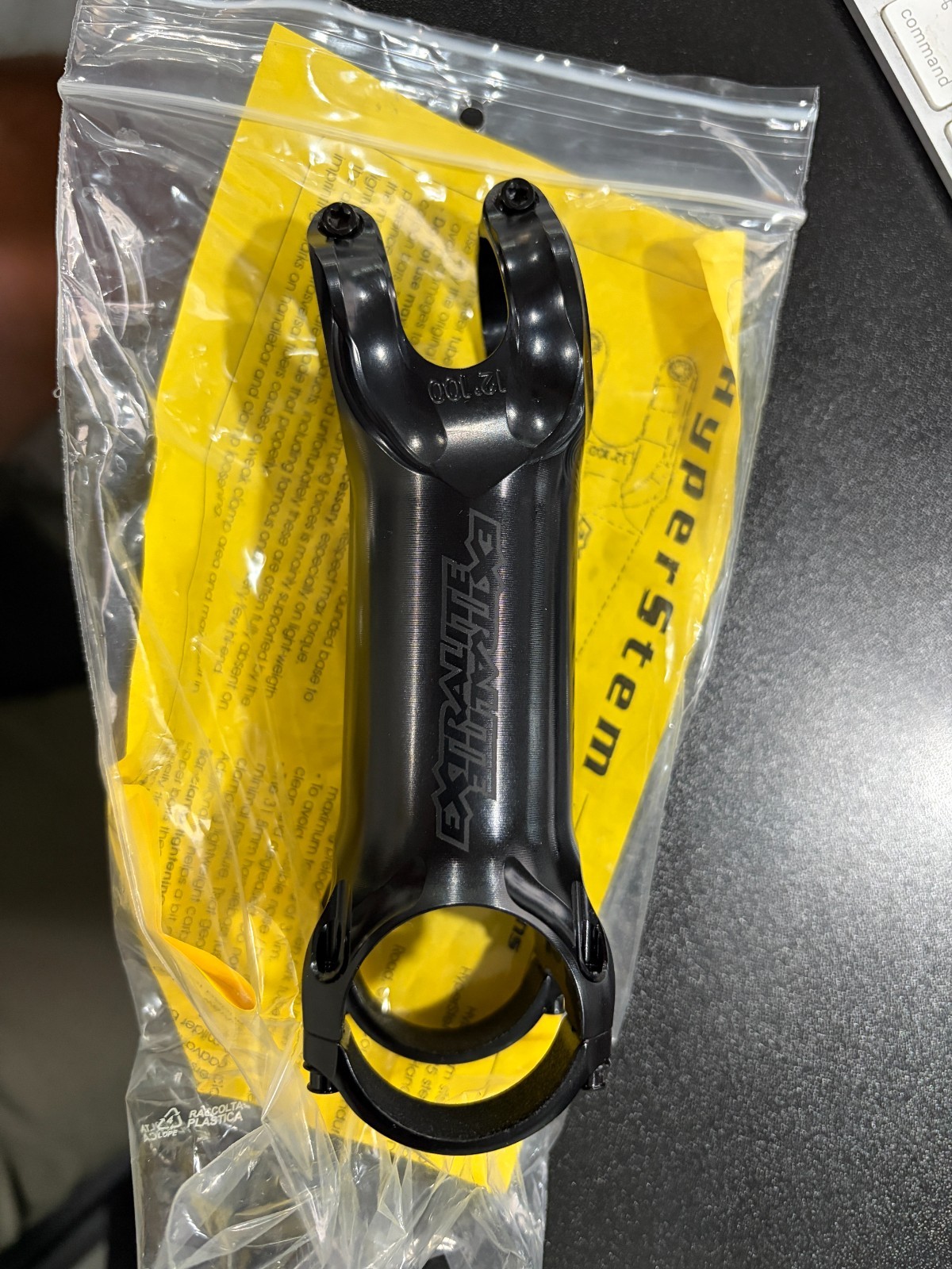 NEW Extralite HyperStem 100mm ±12° 31.8 Black Titanium Bolts Road Gravel MTB 79g