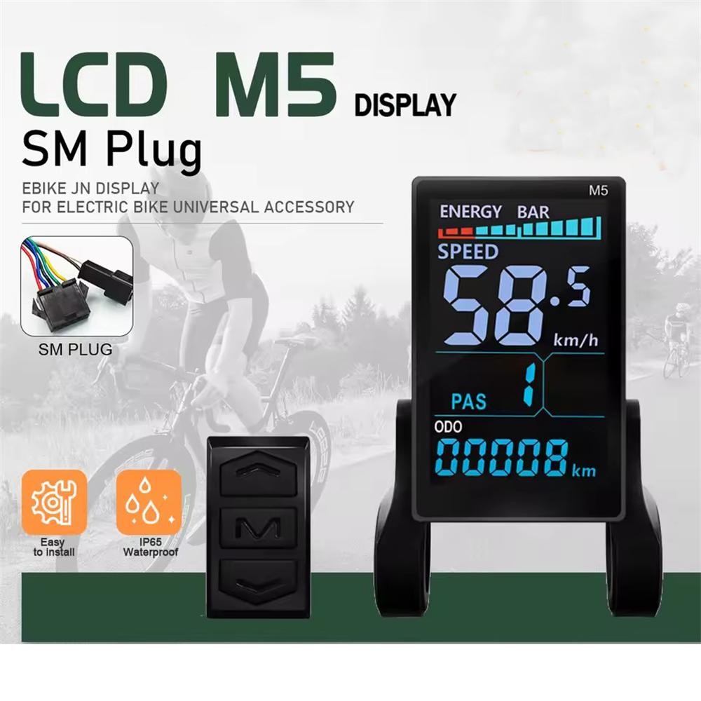 M5 LCD Display Panel Screen 24V 36V 48V 52V 60V 72V.Electric Bike Speed Meter