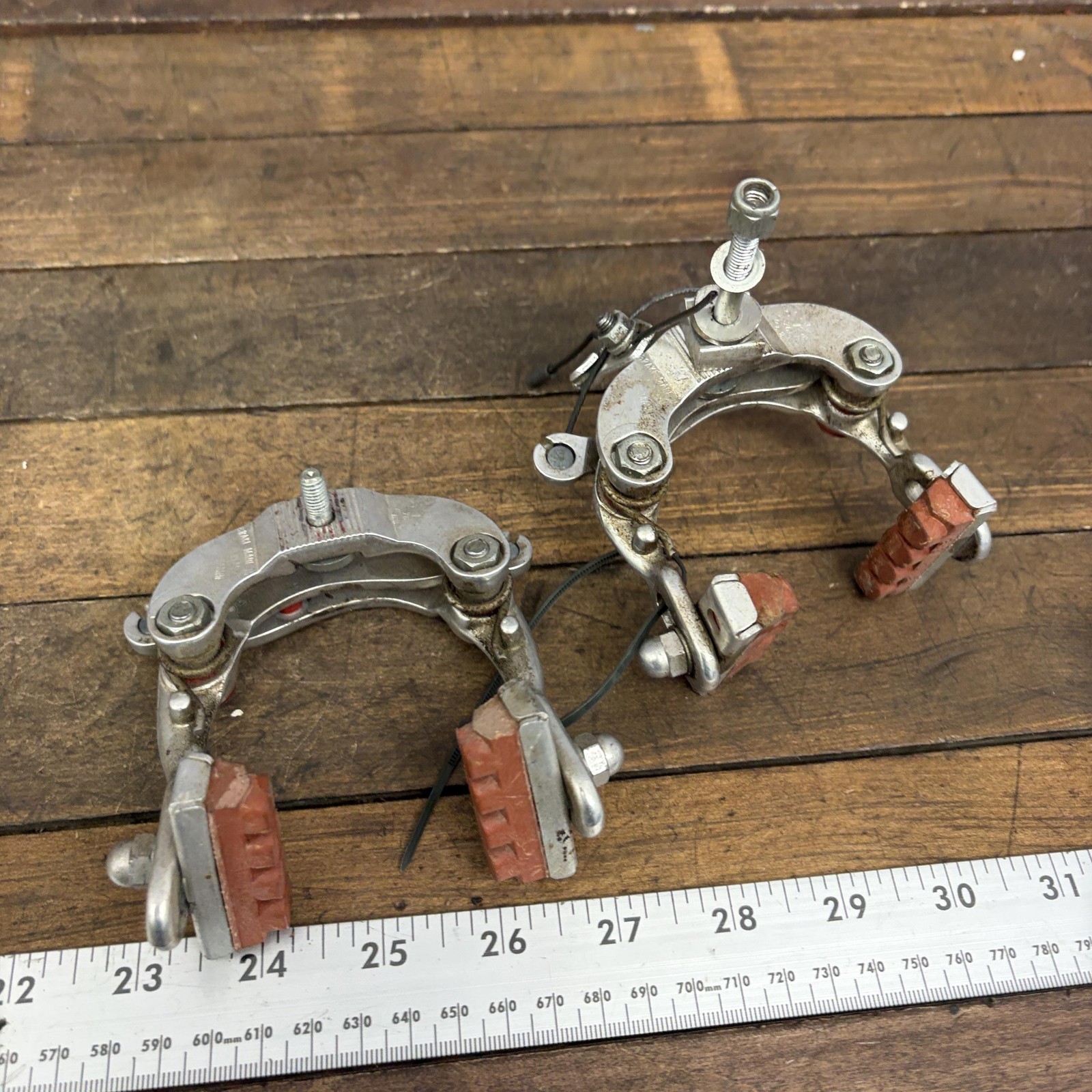 Vintage Raleigh Weinmann Caliper Brakes Set Silver Road Bike Center Pull Blue