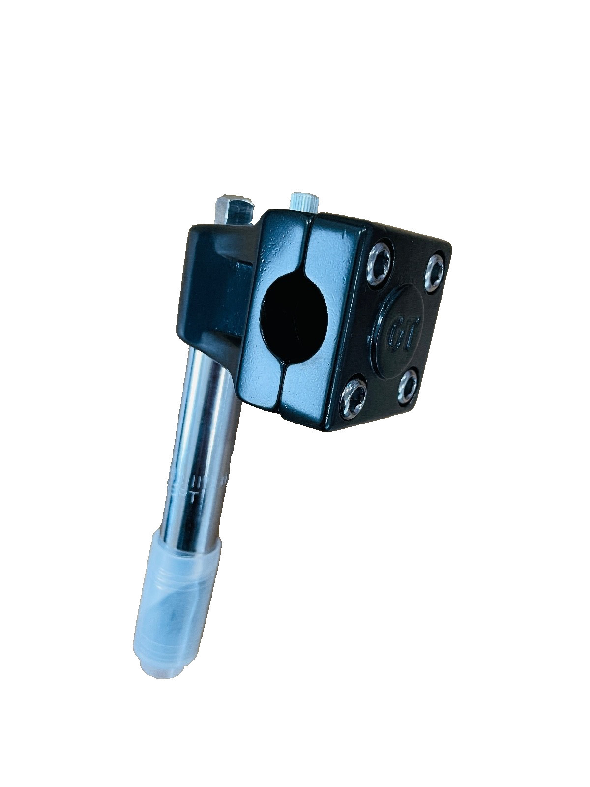 GT GYRO GOOSENECK MALLET STEM 21.1MM BLACK BIKE BICYCLE SILVER REPOP