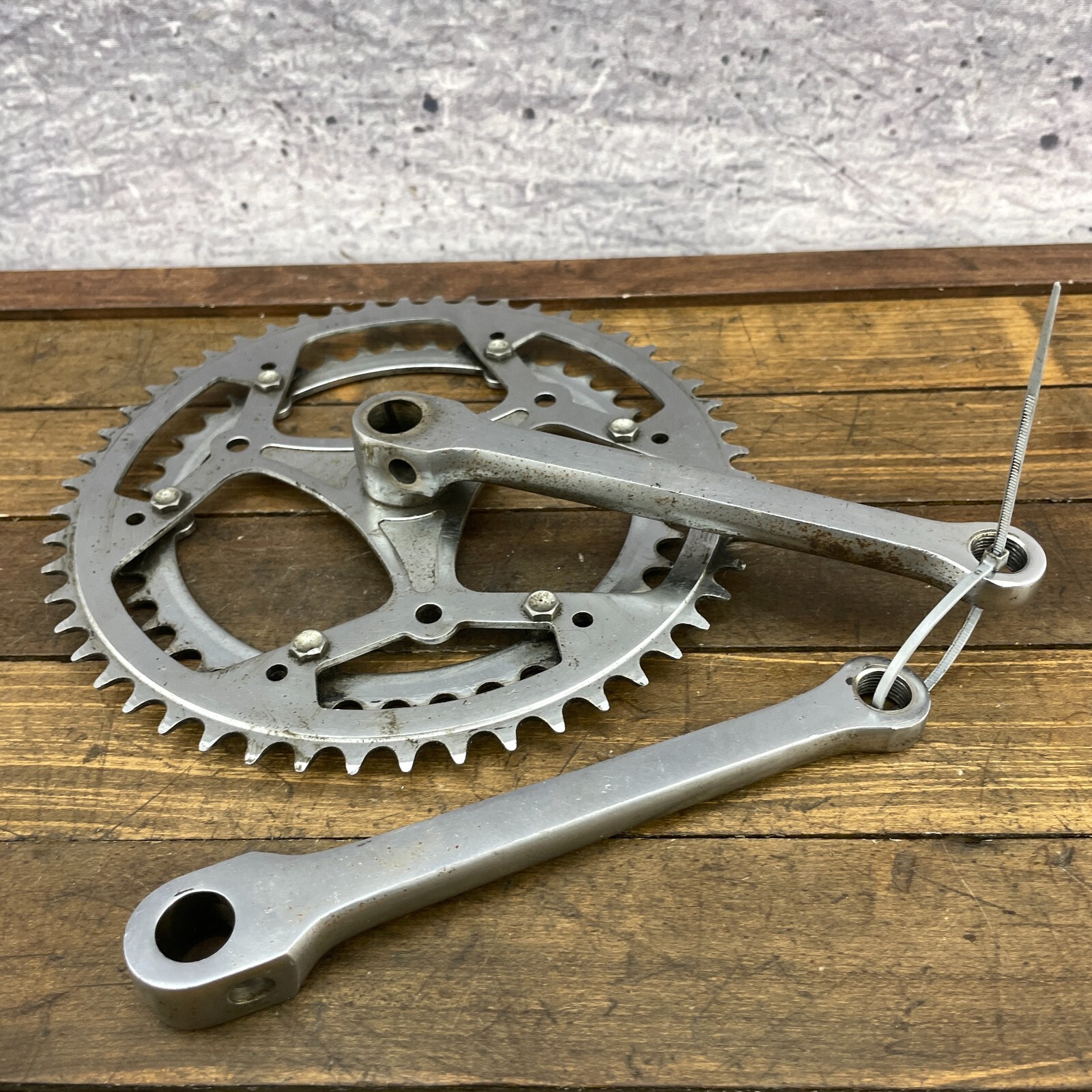Vintage DOUBLE Cottered Crank Set Bottecchia Race 170 mm 70s 60s Steel Cranks