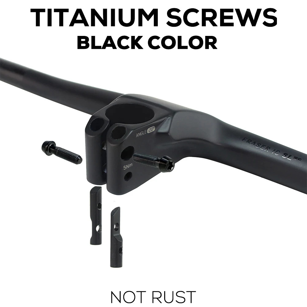 740MM -20° Degree Carbon Integrated Cockpit MTB Handlebar with Titanium Screws