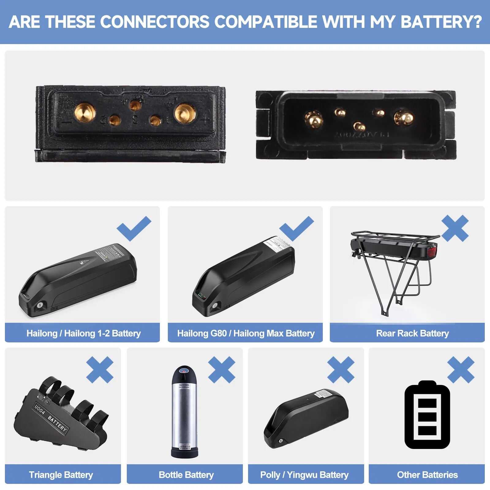 for Hailong Battery Power Box Discharge Connector Plug 5 Pin 6 Pins Battery Base