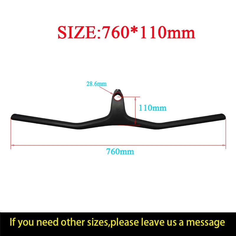 XC Mountain Bicycle Riser/Flat Handlebar Carbon Integrated Handlebar 660mm-780mm