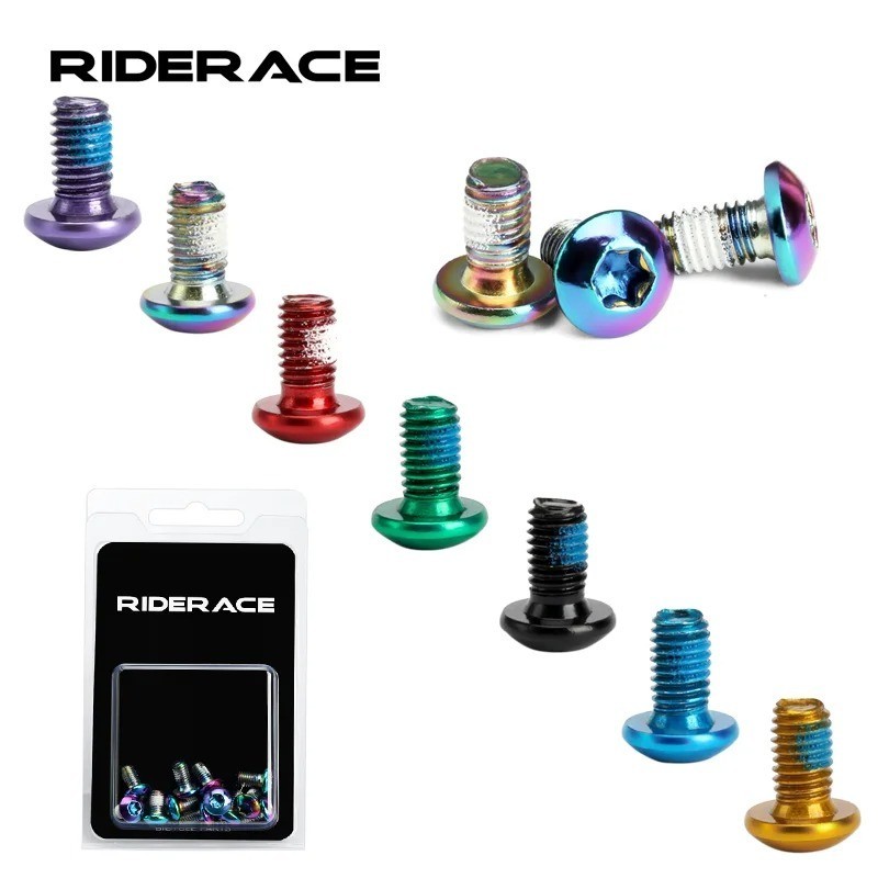 12Pcs M5x10mm Bike Disc Brake Screws T25 Titanium Color MTB Cycling Bolts Set